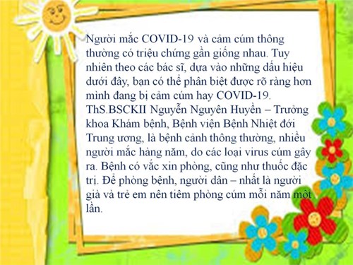 Những dấu hiệu phân biệt mắc covid – 19 và cảm cúm